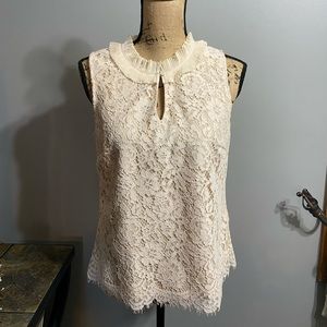 J. Crew Sleeveless Lace Top, Size S